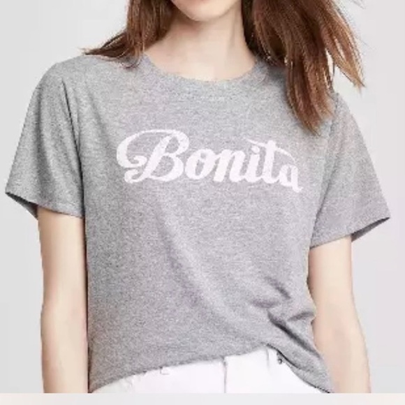 MODERN LUX Womens Gray Graphic Tee “BONITA” - Picture 1 of 6